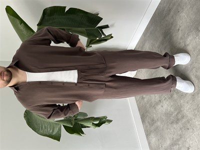 Kahverengi Premium Modal Oversize Takım