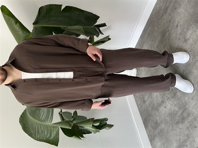 Kahverengi Premium Modal Oversize Takım