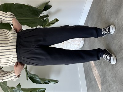 Keps Tensel Kumaş Boyfriend Pantolon Siyah