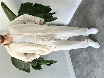 Krem Serra Keten Oversize Takım