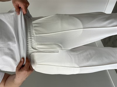 Krep Kumaş Baggy Pantolon Beyaz