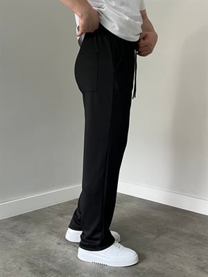 Krep Kumaş Baggy Pantolon Siyah