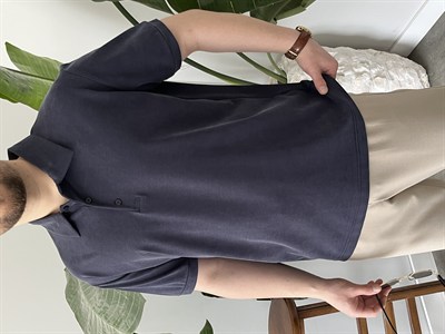 Lacivert  Modal Kumaş Basic Tişört 