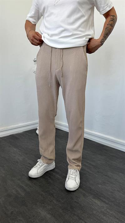 MR Kalın Fitilli Baggy Pantolon Krem