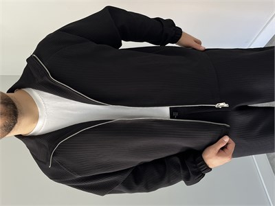 Oversize Fitilli Ceket Pantolon Siyah
