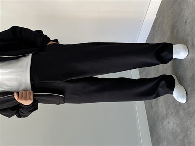Oversize Fitilli Ceket Pantolon Siyah