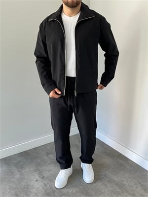 Paraşüt Kumaş  Ceket Pantolon Siyah