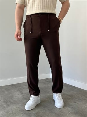 Premium Rahat Kalıp Kahverengi   Kumaş Pantolon