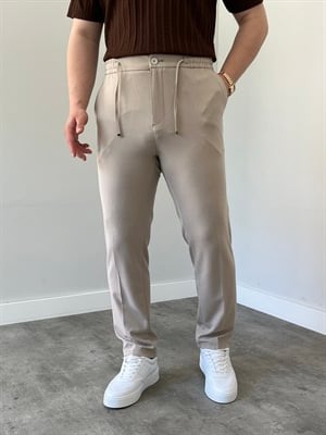 Premium Rahat Kalıp Krem  Kumaş Pantolon