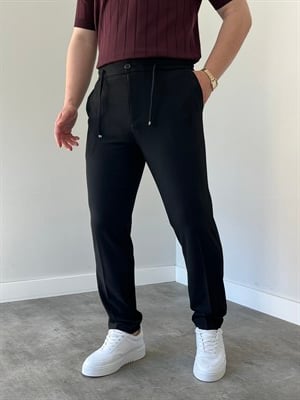 Premium Rahat Kalıp Siyah Kumaş Pantolon