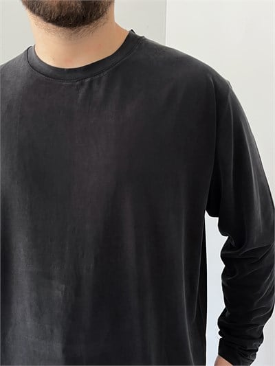 Premium Yıkamalı Oysho Kumaş Sweat Siyah