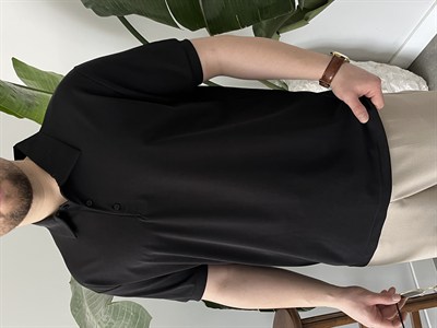 Siyah  Modal Kumaş Basic Tişört 