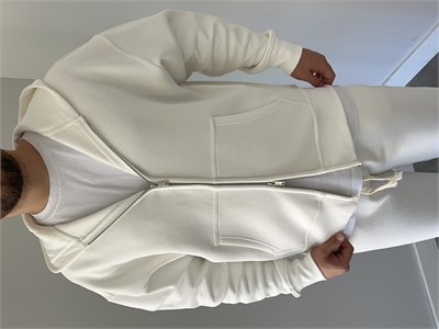Üç İplik Şardonlu Oversize Eşofman Takımı Beyaz