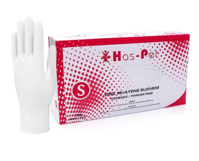 Haspet Vinil Pudrasız Şeffaf Eldiven – 100'lü
