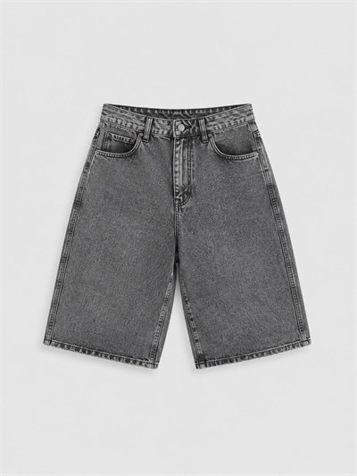 Erkek Denim Şort Gri Eca079