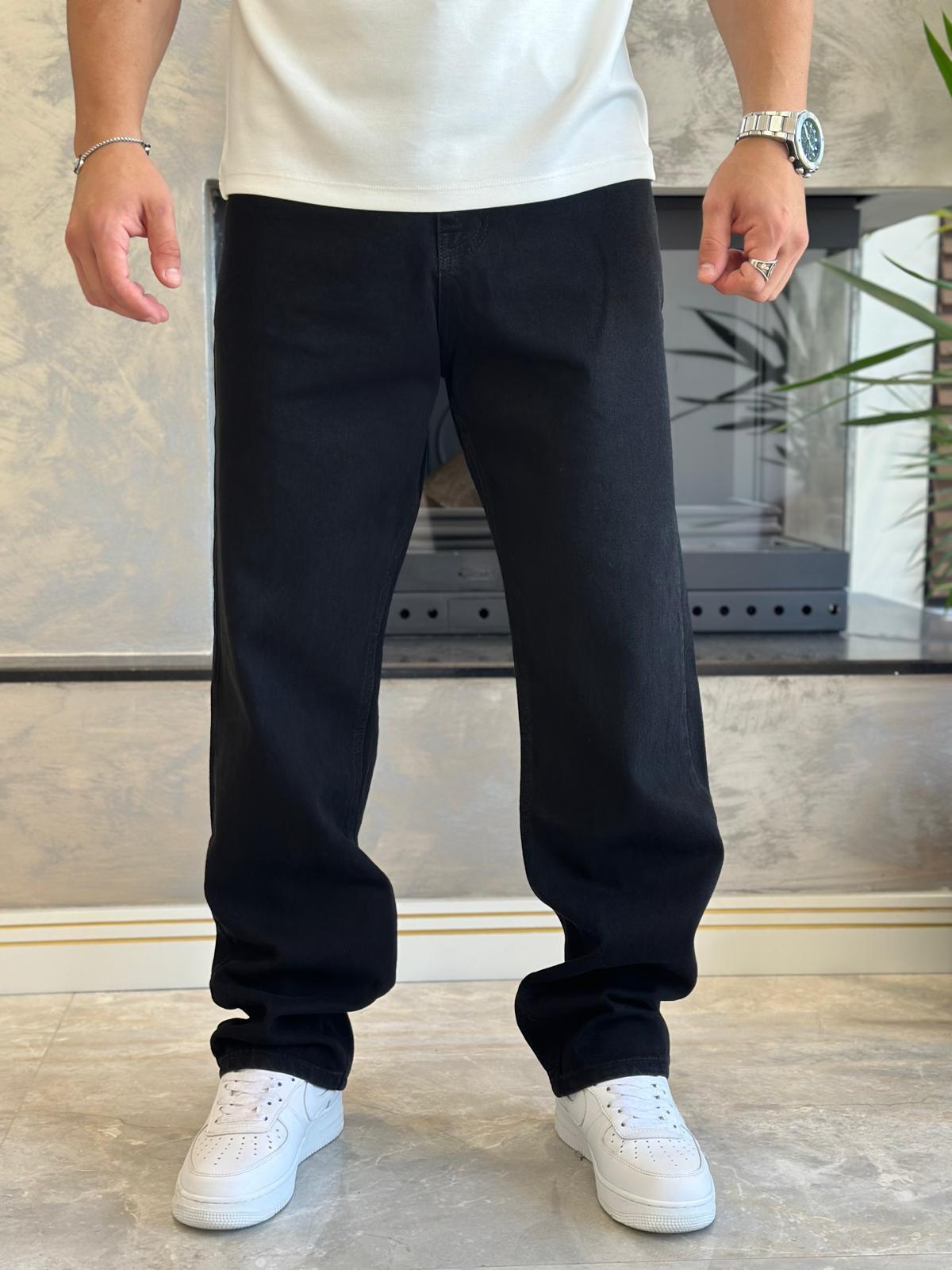 Erkek Baggy Kalıp Jean Pantolon Siyah Eca039