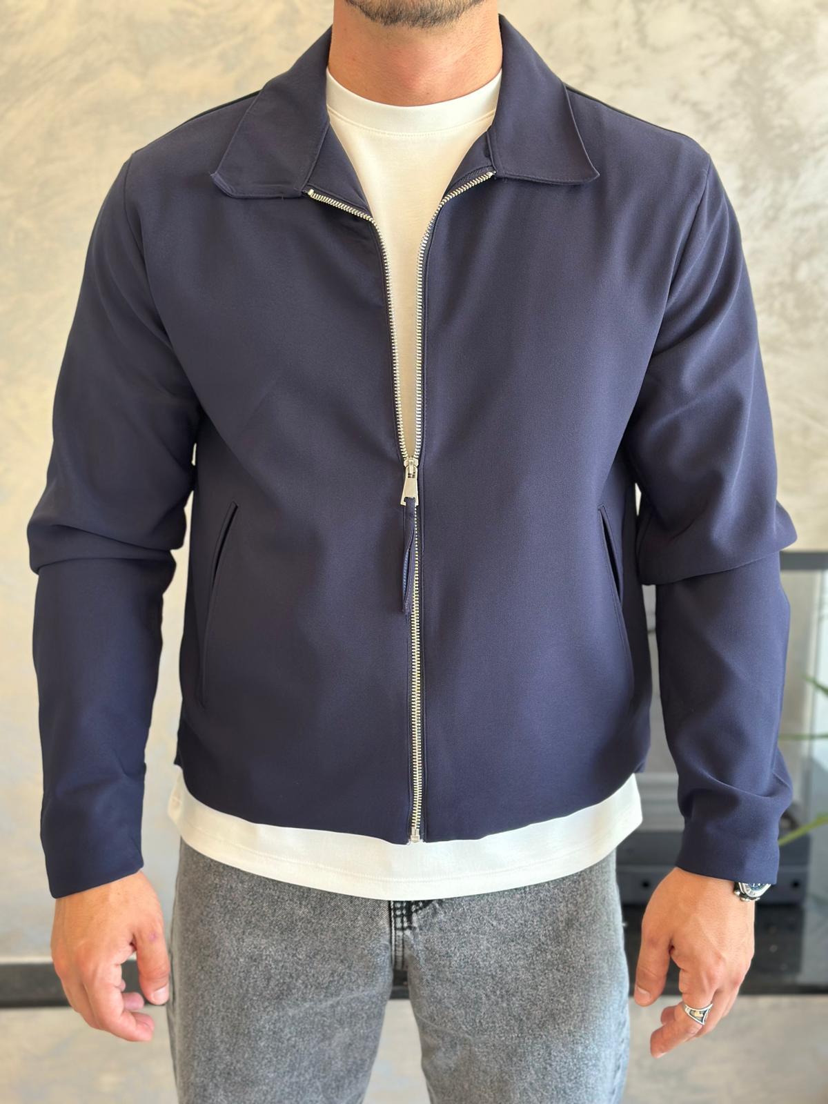 Erkek Regular Fit İnce Ceket Lacivert Eca029
