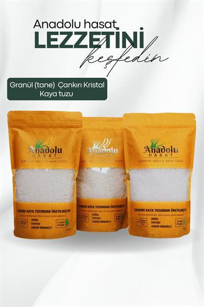 3 Paket -çankırı Kristal Sofrada Öğütme Kaya Tuzu 3kg