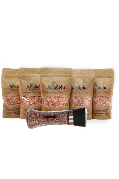 5 Paket-himalaya Kristal Sofrada Öğütme Kaya Tuzu 500gr, 235gr Seramik Tuz Değirmeni