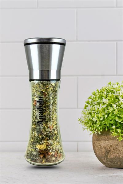 Sebze Çeşnisi (TUZ-OT)- Metal Kapaklı Seramik Değirmen Öğütücü 235gr- Tuz Değirmeni (DOLU)