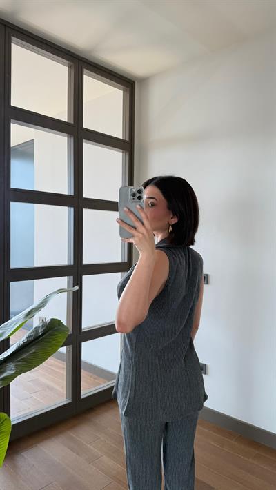 Füme Gold Detaylı Gofre Takım