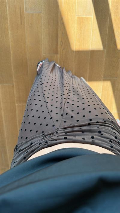 Kahve Puantiyeli Etek