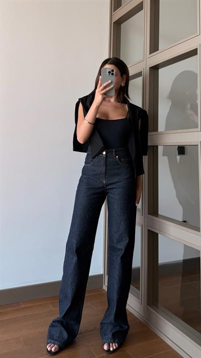 Orjinal Marka Koyu Lacivert Jean