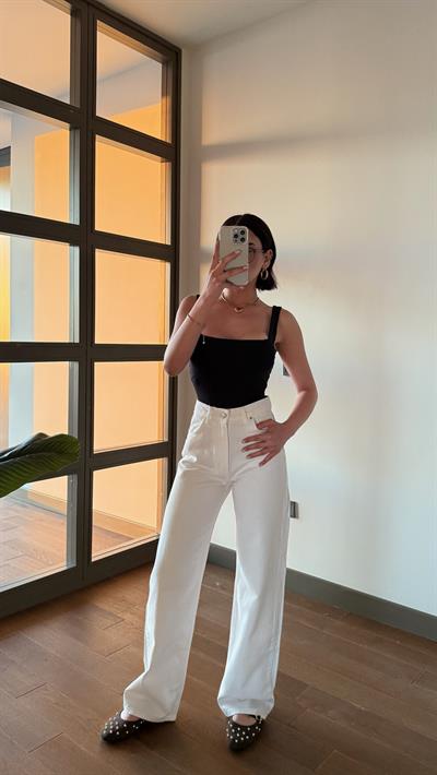 Straight Beyaz Jean