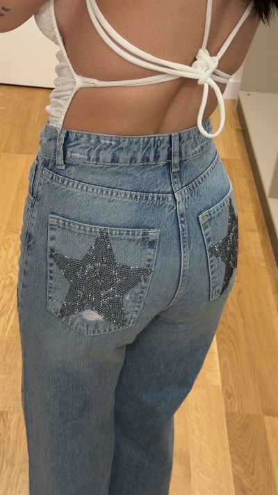 Yıldız Taş Baskılı Premium Jean