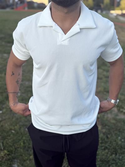 Beyaz Polo Yaka T-Shirt