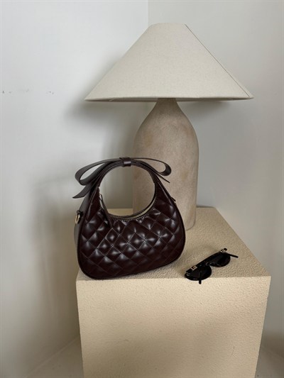 Acı Kahve Fiyonk Detaylı Çapraz Askılı Çanta