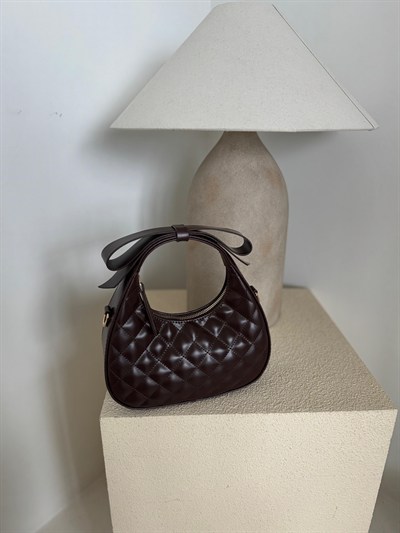 Acı Kahve Fiyonk Detaylı Çapraz Askılı Çanta