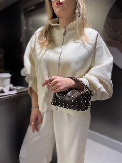 Acı Kahve Mini Trok Detaylı Çapraz Askılı Lois Çanta