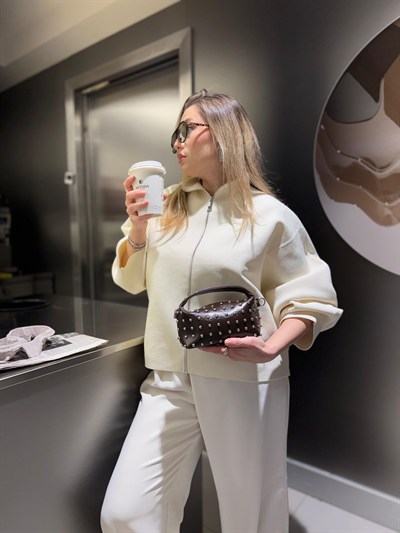 Acı Kahve Mini Trok Detaylı Çapraz Askılı Lois Çanta