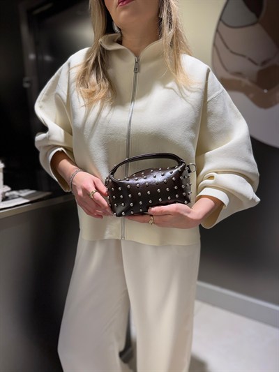 Acı Kahve Mini Trok Detaylı Çapraz Askılı Lois Çanta