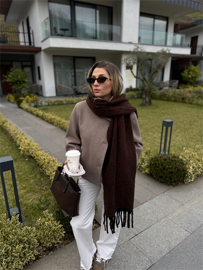 Acı Kahve Yün Atkı