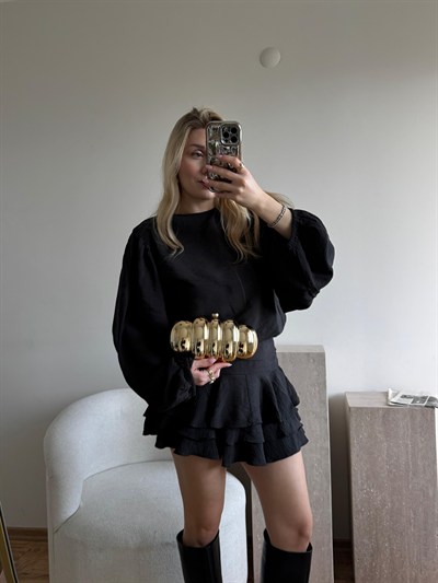 Altın Sarısı Bloom Plaka Çanta