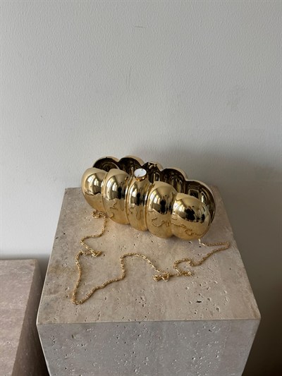 Altın Sarısı Bloom Plaka Çanta