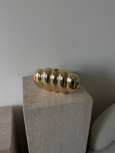 Altın Sarısı Bloom Plaka Çanta