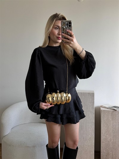 Altın Sarısı Bloom Plaka Çanta