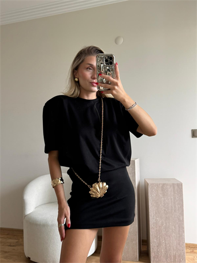 Altın Sarısı Mini İstiridye Plaka Çanta