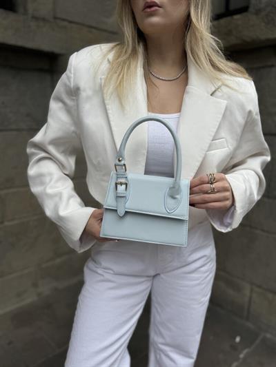 Bebe Mavisi Toka Detaylı Çapraz Askılı Muadil Çanta