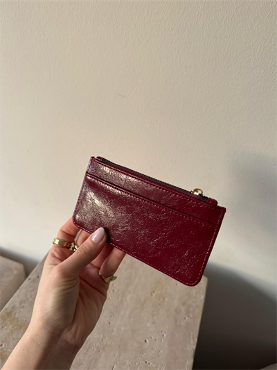 Bordo Fermuarlı Kartlık