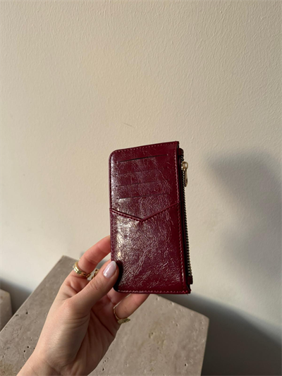 Bordo Fermuarlı Kartlık