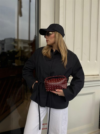 Bordo Mini Trok Detaylı Çapraz Askılı Lois Çanta