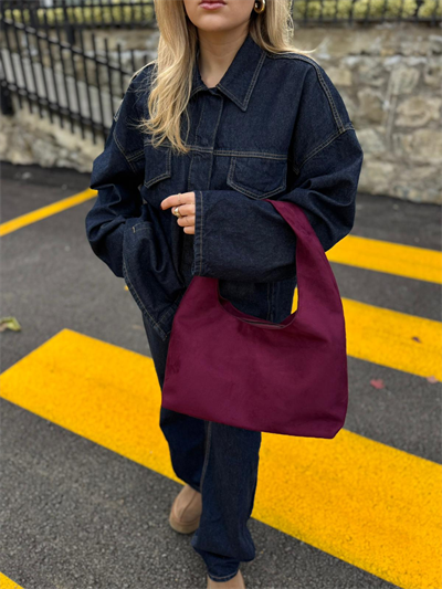 Bordo Süet Stradi Çanta