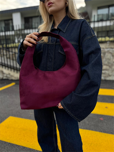 Bordo Süet Stradi Çanta