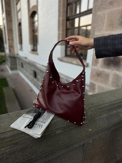 Bordo Trocklu Deri Çanta