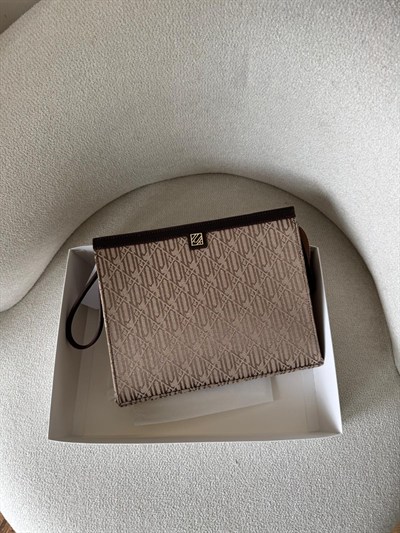 Camel Desenli Clutch Marka Model Çanta