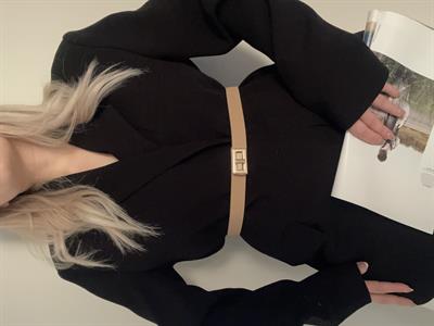 Camel Dikişli Gold Tokalı Kemer